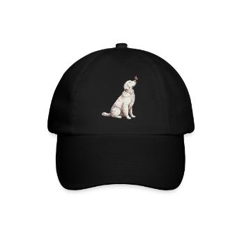 Golden Retriever Butterfly Motif - Baseball Cap - black/black - Front