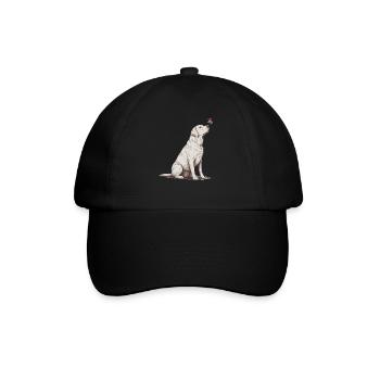 Labrador Retriever mit Schmetterling Skizze  - Baseballkappe - Schwarz/Schwarz - Vorne