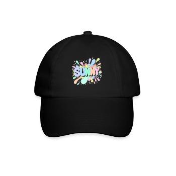 Sunny Splash Pastel Buchstaben - Baseballkappe - Schwarz/Schwarz - Vorne