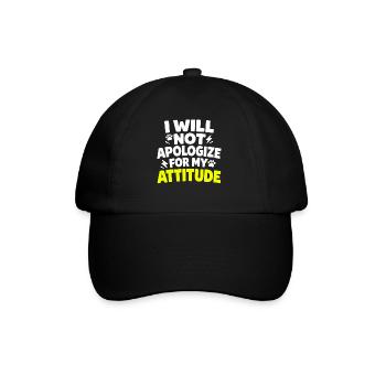Je ne m’excuserai pas pour mon attitude, Spruch - Casquette classique - noir/noir - Devant