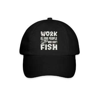 Angelhumor – Geschenk eines Fischerkollegen - Baseballkappe - Schwarz/Schwarz - Vorne