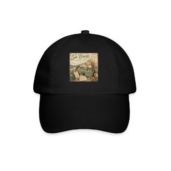 The Sea Breezes Coastal Inn Vintage Poster Decoration - Baseball Cap - black/black - Front