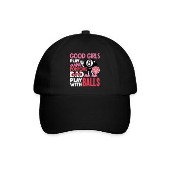 Böse Mädchen Spielen Mit Bällen Billard Lustig - Baseballkappe - Schwarz/Schwarz - Vorne