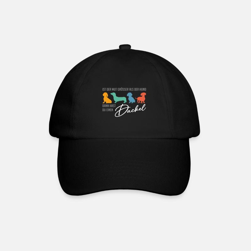Dackel ist mutig, der Dackel hat ein großes Herz - Baseballkappe - Schwarz/Schwarz