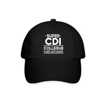 Collègue Durée Indéterminée CDI Cadeau T-shirt Mug - Casquette classique - noir/noir - Devant