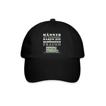 MÄNNER MIT WOHNMOBIL HABEN DIE SCHÖNSTEN FRAUEN - Baseballkappe - Schwarz/Schwarz - Vorne