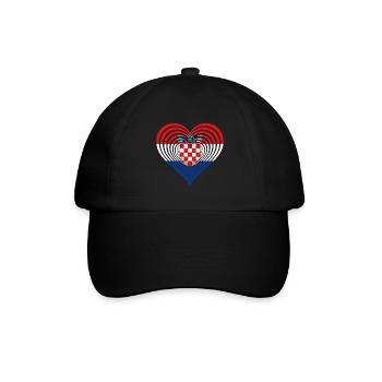 Kroatien, Croatia, Hrvatska - Baseballkappe - Schwarz/Schwarz - Vorne