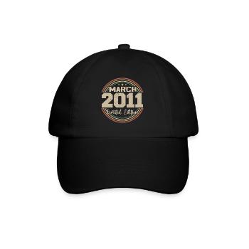 Awesome seit März 2011 Geburtstag 2011 Geschenk - Baseballkappe - Schwarz/Schwarz - Vorne