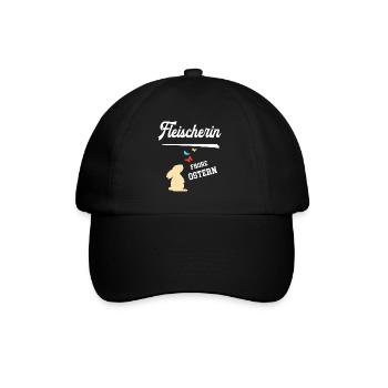 Fleischerin Frohe Ostern Ostergeschenk Fleischerei - Baseballkappe - Schwarz/Schwarz - Vorne