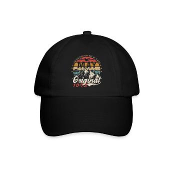 Mai 1942 Original Mai 1942 Geburtstagsgeschenk - Baseballkappe - Schwarz/Schwarz - Vorne