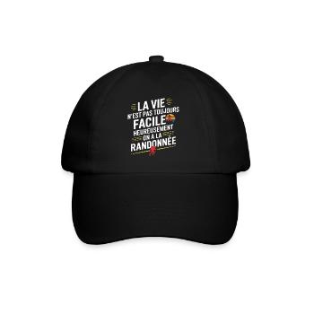 Zum Glück wandern wir ihn - Baseballkappe - Schwarz/Schwarz - Vorne