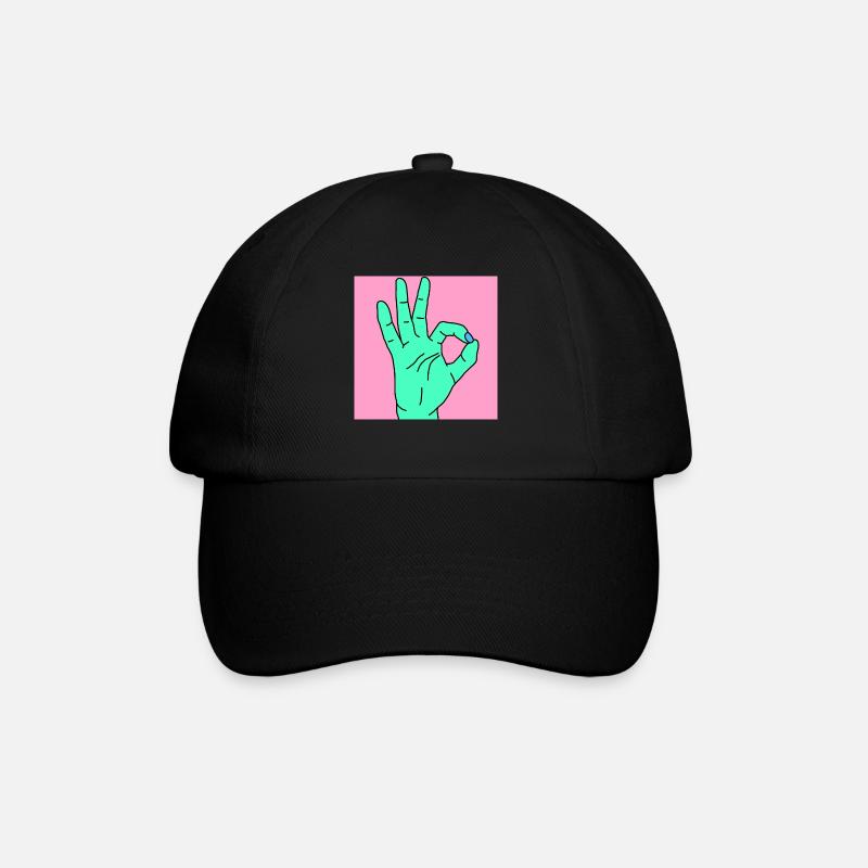 okay rosa - Baseballkappe - Schwarz/Schwarz
