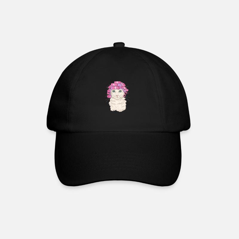 Chat avec bigoudis - Casquette classique - noir/noir