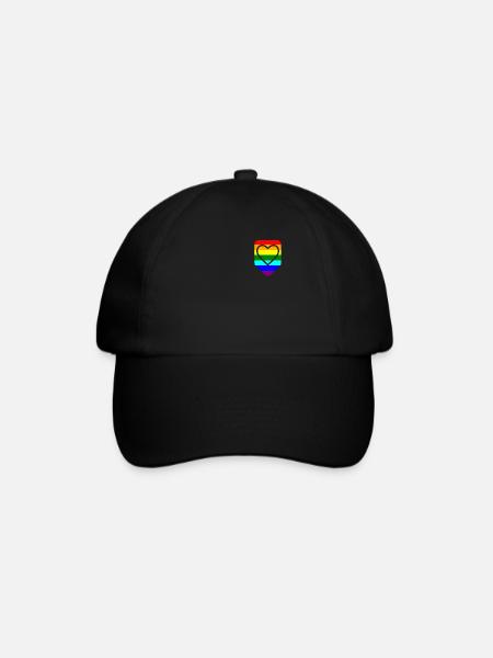 Coeur de poche poitrine LGTB Pride Gay - Casquette classique - noir/noir