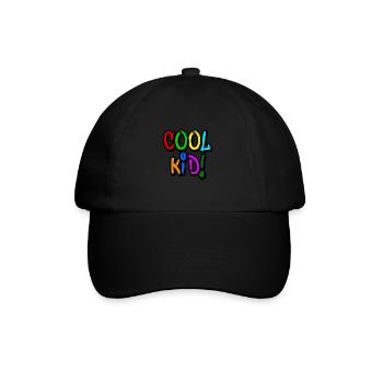 cool kid! - Baseballkappe - Schwarz/Schwarz - Vorne