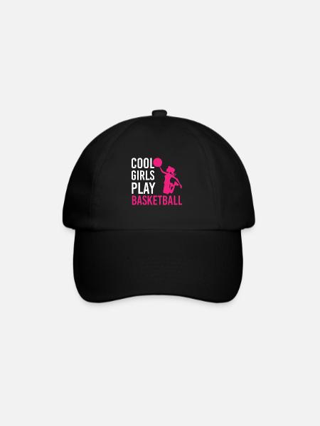 Basketball Cool Girls play Basketball Geschenk - Baseballkappe - Schwarz/Schwarz