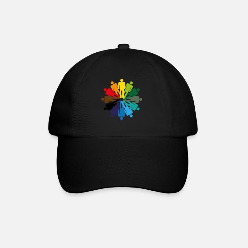 Die Welt ist bunt! Geschenk LGBT Welt Liebe Farben - Baseballkappe - Schwarz/Schwarz