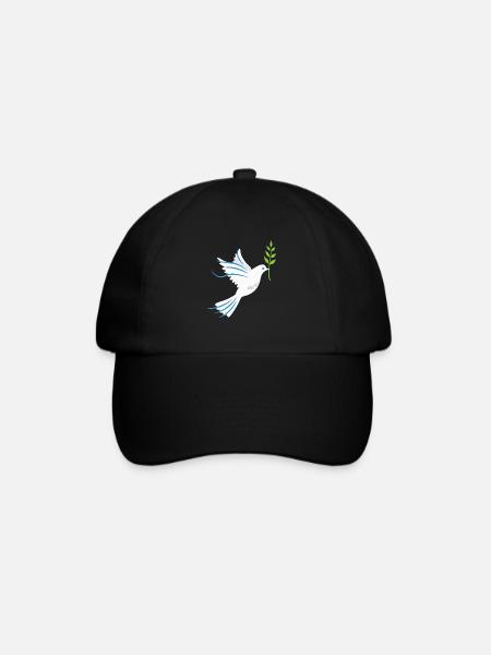 Friedenstaube Symbol der Freundschaft Geschenkidee - Baseballkappe - Schwarz/Schwarz
