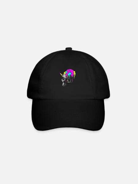 SKULL ART PSYCHE - Lippalakki - musta/musta