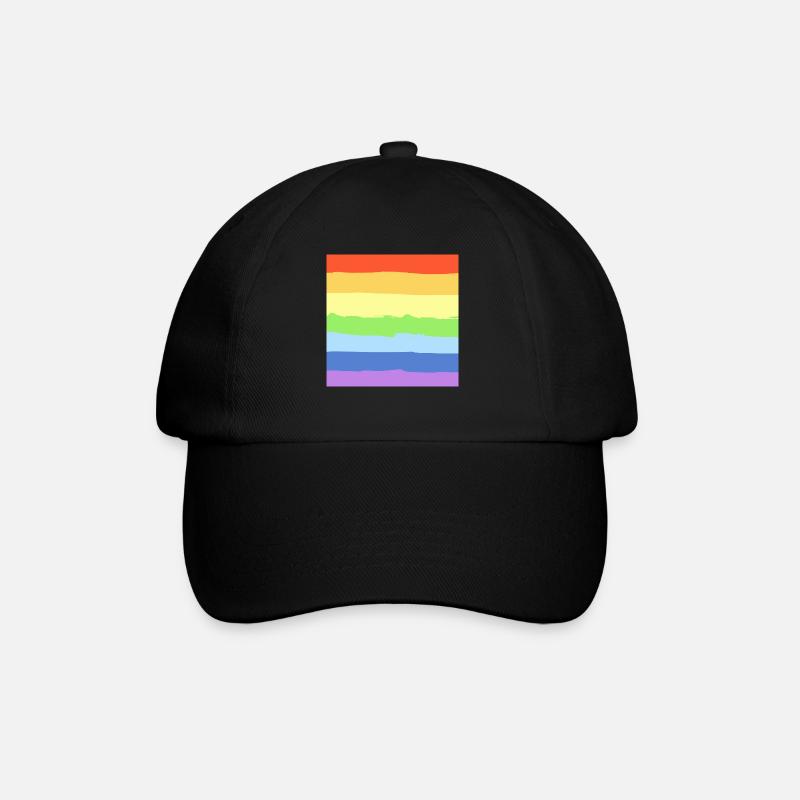 Regenbogen Pride - Baseballkappe - Schwarz/Schwarz