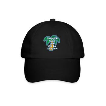 Sommer Sand Strand Palme - Baseballkappe - Schwarz/Schwarz - Vorne