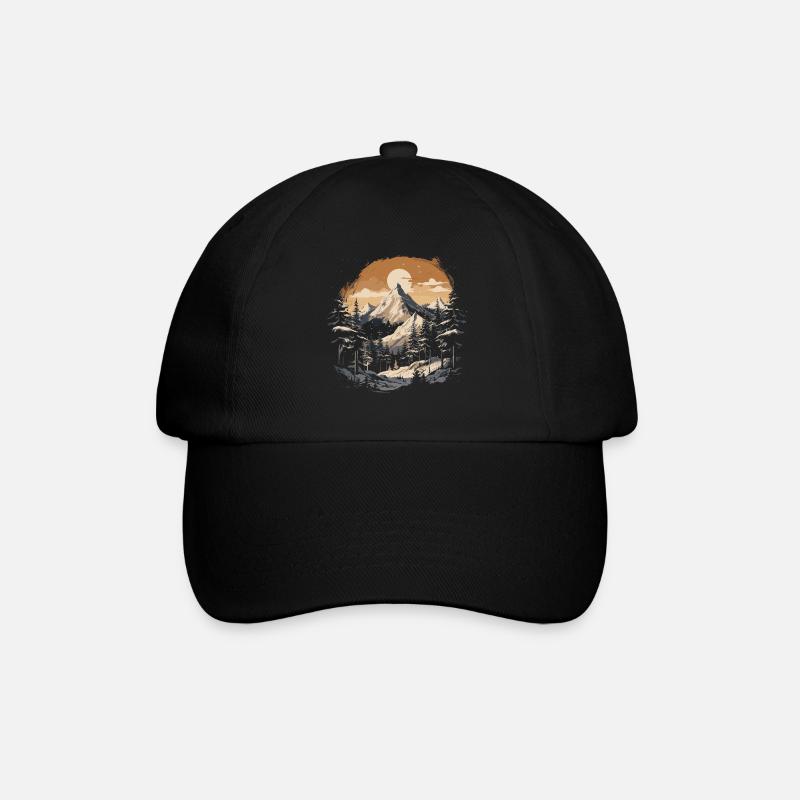 Wald Natur Landschaft Hüte - Baseballkappe - Schwarz/Schwarz