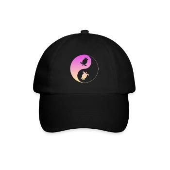 Schildkröte yin yang - Baseballkappe - Schwarz/Schwarz - Vorne