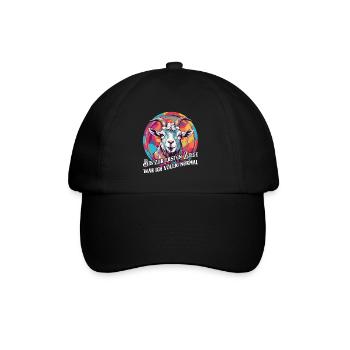 Bis zur ersten Ziege war ich völlig normal - Baseballkappe - Schwarz/Schwarz - Vorne