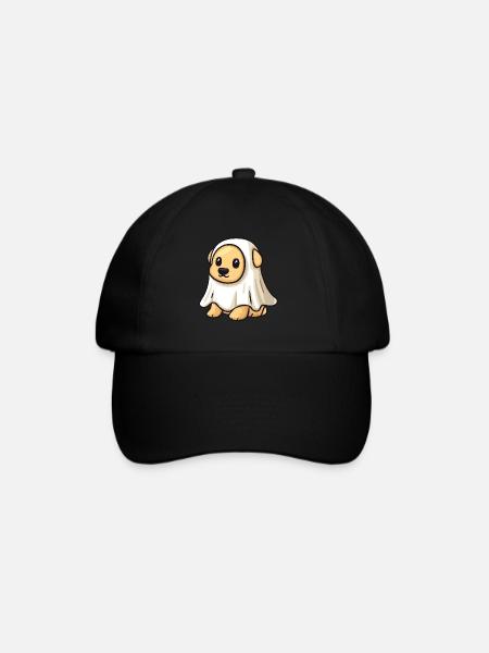 Golden Retriever Hund Halloween Geist - Baseballkappe - Schwarz/Schwarz