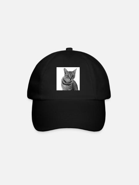 weiße Katze Katze weiß Katzen Geschenk - Baseballkappe - Schwarz/Schwarz
