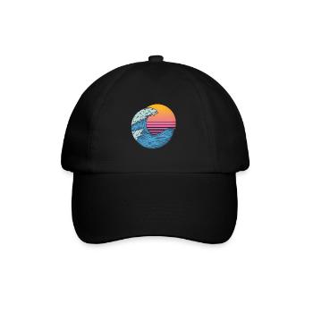 Vague avec soleil - Casquette classique - noir/noir - Devant