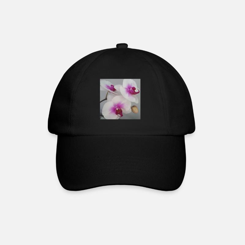 Orchidee - Baseballkappe - Schwarz/Schwarz