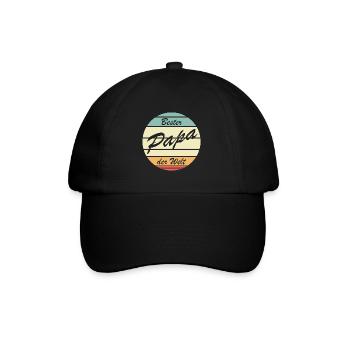 Retro Bester Papa der Welt - Baseballkappe - Schwarz/Schwarz - Vorne