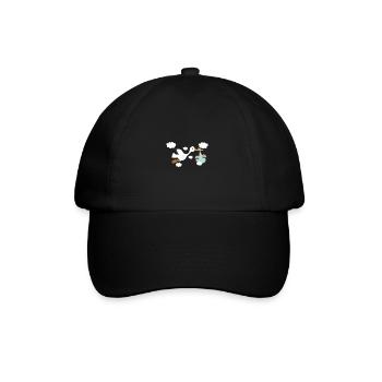 Twins stork twins baby gift idea - Baseball Cap - black/black - Front