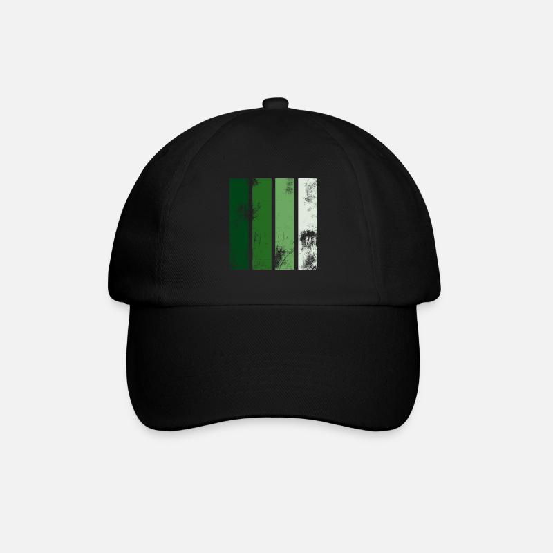 Retro stripes green - Baseball Cap - black/black