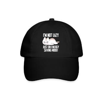 Lazy Cat - Im nicht faul nur auf Energiesparmodus - Baseballkappe - Schwarz/Schwarz - Vorne