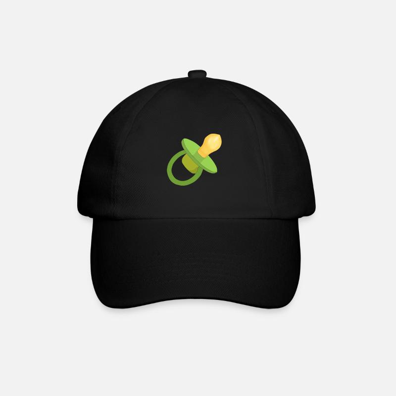 Grüner Schnuller - Baby-Schnuller - Schnuller - Baseballkappe - Schwarz/Schwarz