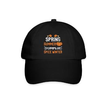Spring Summer Pumpkin Spice Winter - Baseball Cap - black/black - Front