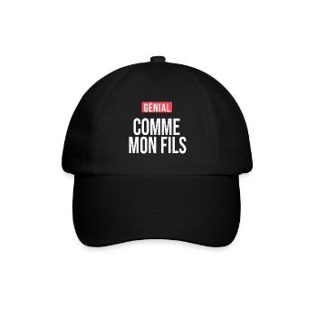 Génial comme mon fils humour drôle papa fête - Casquette classique - noir/noir - Devant