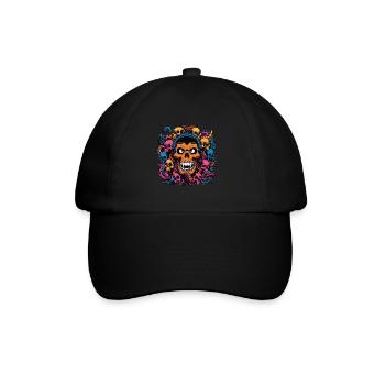 Decorative Large Skull with Small Skulls - Baseball Cap - black/black - Front