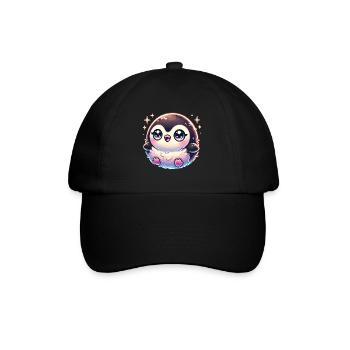 Super Cute Kawaii Baby Penguin - Baseballkappe - Schwarz/Schwarz - Vorne