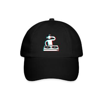Techno Dj 3d Electro Red Blue tik tok edm weiß - Baseballkappe - Schwarz/Schwarz - Vorne