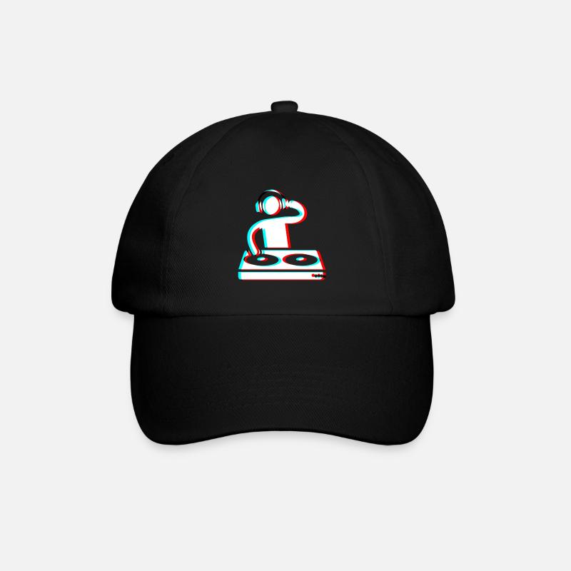 Techno Dj 3d Electro Red Blue tik tok edm blanc - Casquette classique - noir/noir