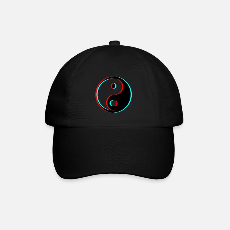 Yin Yang 3d Effect Filter tik tok peace - Baseballkappe - Schwarz/Schwarz