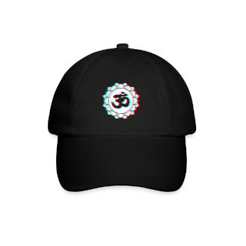 Om Goa 3d effect lettering lotus flower - Baseball Cap - black/black - Front