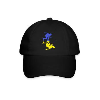 eisläufer shorttrack eisschnelllauf schlittschuh - Baseballkappe - Schwarz/Schwarz - Vorne