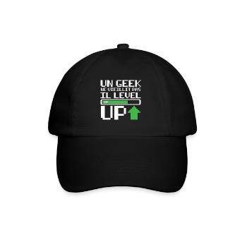 Un geek ne vieillit pas il level up - Casquette classique - noir/noir - Devant