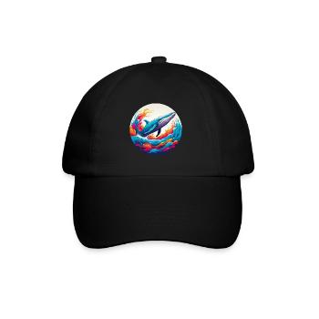 Protège la vie marine Rorqual bleu sur la roue chromatique - Casquette classique - noir/noir - Devant