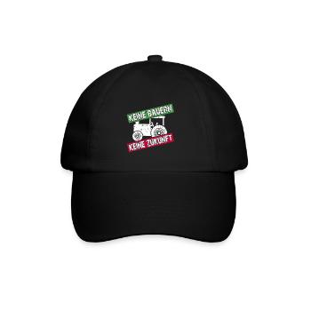 Keine Bauern keine Zukunft | nicht ohne Bauern - Baseballkappe - Schwarz/Schwarz - Vorne