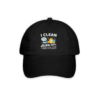 Ich putze, um die Crazy-Reinigung abzubrennen - Baseballkappe - Schwarz/Schwarz - Vorne
